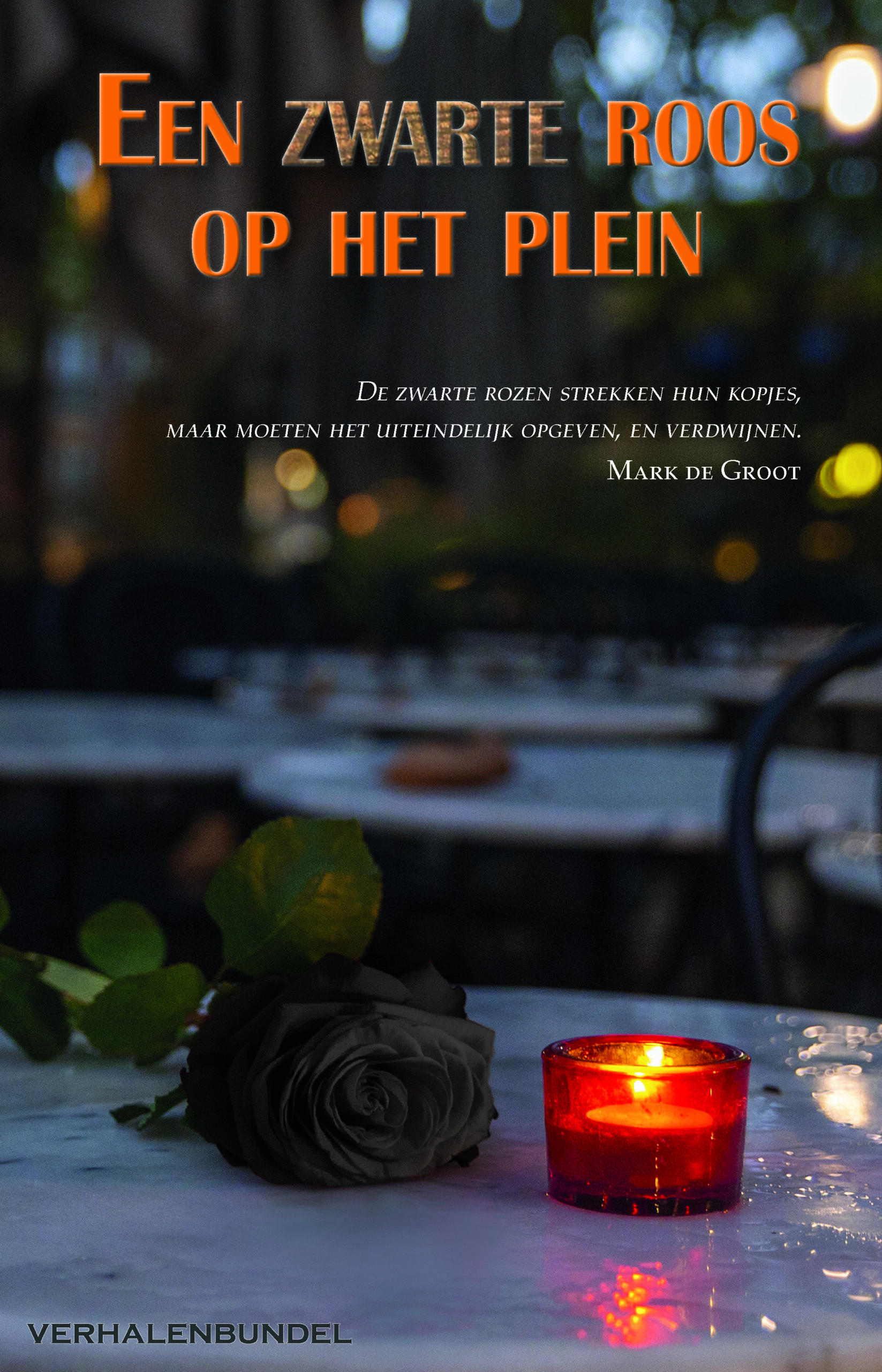 Een zwarte roos op het plein